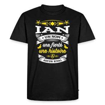 IAN UN NOM UNE FIERTÉ AUCUN RIVAL - T-shirt Premium bio Homme - noir - Devant - Nico (187cm)
