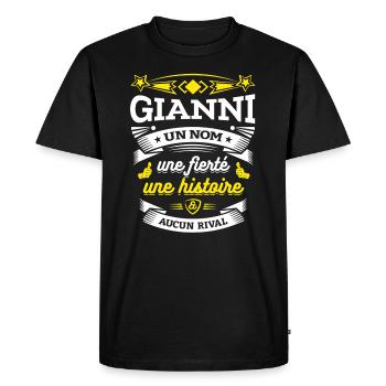 GIANNI UN NOM UNE FIERTÉ AUCUN RIVAL - T-shirt Premium bio Homme - noir - Devant - Nico (187cm)