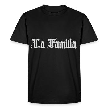 "Familia" the family, the only thing that counts - Men's Premium Organic T-Shirt - black - Front - Nico (187cm)