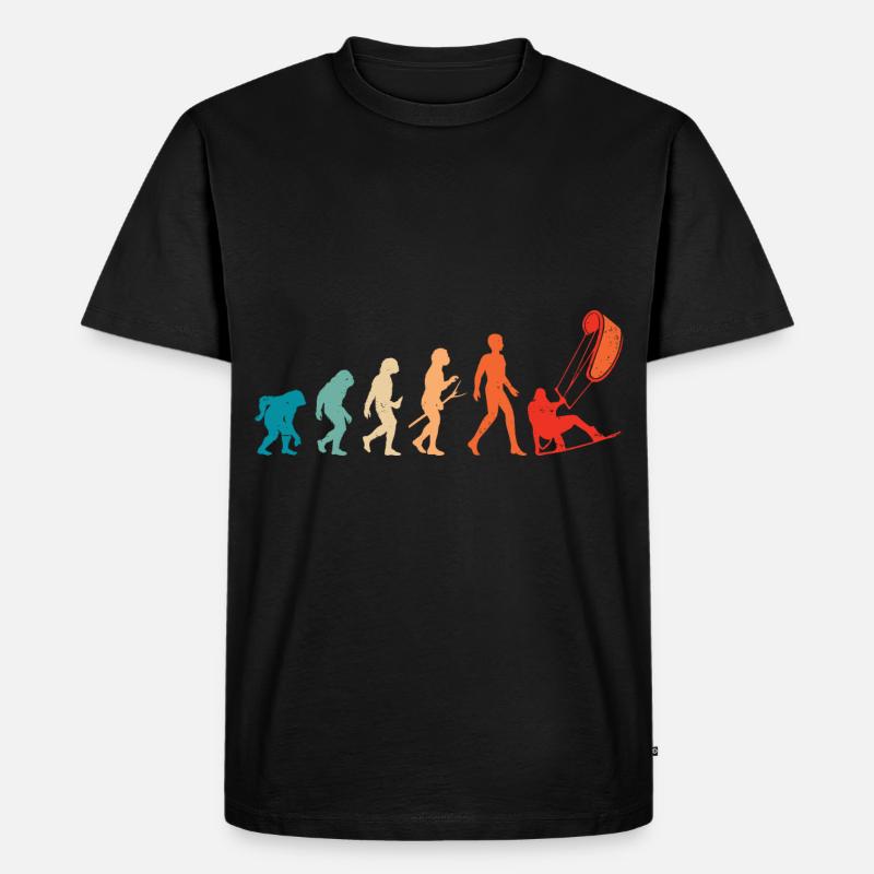 Kiteboarding Evolution Kiteboarder Kitesurfer - Men's Premium Organic T-Shirt - black
