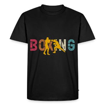 Boxe - T-shirt Premium bio Homme - noir - Devant - Nico (187cm)