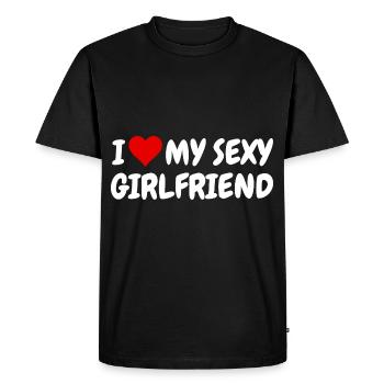 J’adore ma fête de copine sexy Saint-Valentin - T-shirt Premium bio Homme - noir - Devant - Nico (187cm)