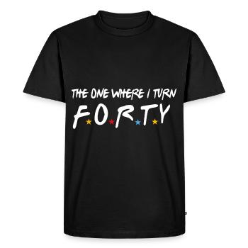 Celui de mes quarante ans, de mes 40 ans - T-shirt Premium bio Homme - noir - Devant - Nico (187cm)