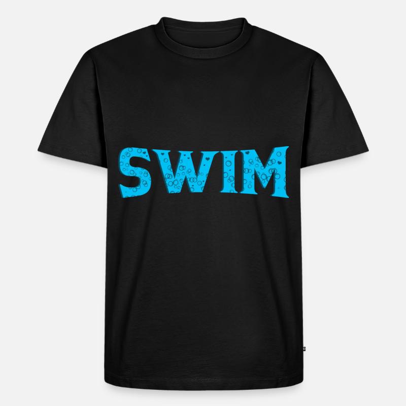 Schwimmen - Männer Premium Bio T-Shirt - Schwarz