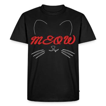 Meow Cat Face Funny Cat Face For Cat Fans - T-shirt Premium bio Homme - noir - Devant - Nico (187cm)
