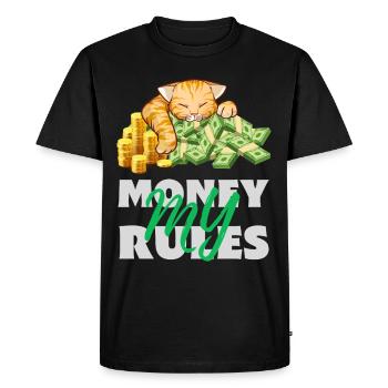 Cat My Money My Rules - T-shirt Premium bio Homme - noir - Devant - Nico (187cm)