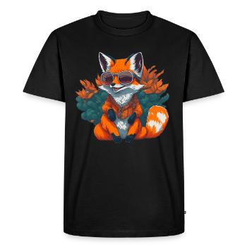 Renard cool avec des lunettes de soleil - T-shirt Premium bio Homme - noir - Devant - Nico (187cm)