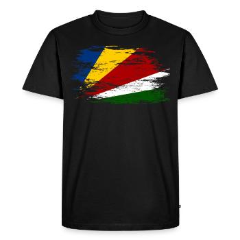 Seychelles flag used - Men's Premium Organic T-Shirt - black - Front - Nico (187cm)