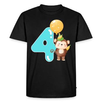 4ème anniversaire. Cadeau de 4 ans - T-shirt Premium bio Homme - noir - Devant - Nico (187cm)
