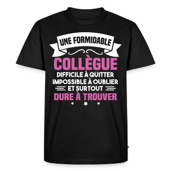 Une formidable collègue difficile - T-shirt Premium bio Homme - noir - Devant - Nico (187cm)