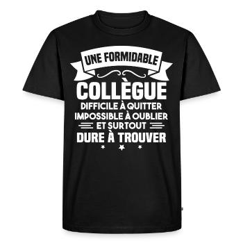 Une formidable collègue difficile - T-shirt Premium bio Homme - noir - Devant - Nico (187cm)