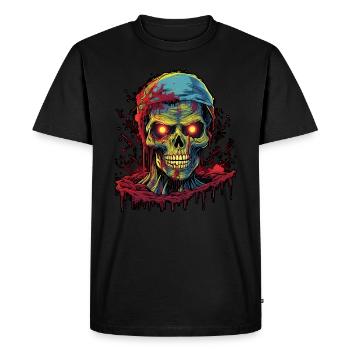 Trash Horror Zombie in Retro Style - Men's Premium Organic T-Shirt - black - Front - Nico (187cm)