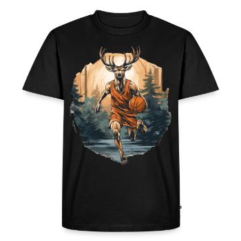 Basketball player Hirsch - Men's Premium Organic T-Shirt - black - Front - Nico (187cm)