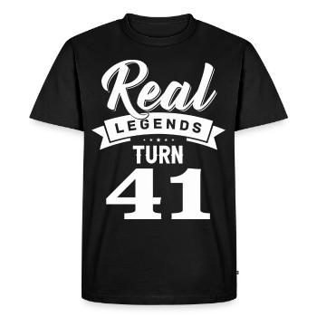 Real Legends Turn 41, 41 Birthday - Men's Premium Organic T-Shirt - black - Front - Nico (187cm)
