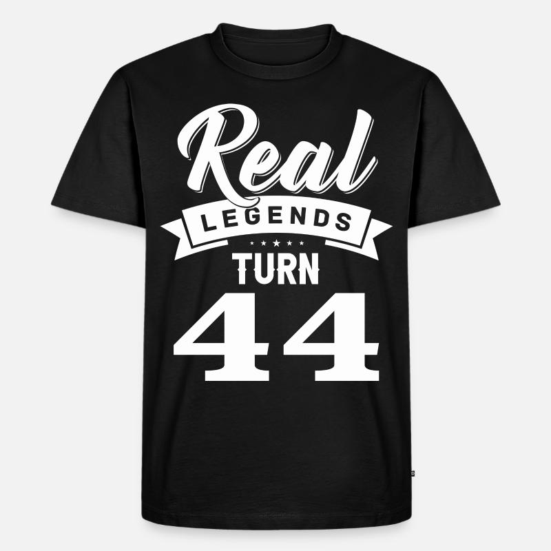 Echte Legenden werden 44, 44 Geburtstag - Männer Premium Bio T-Shirt - Schwarz