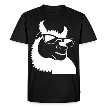 Lama drôle portant des lunettes de soleil Lamas cool - T-shirt Premium bio Homme - noir - Devant - Nico (187cm)