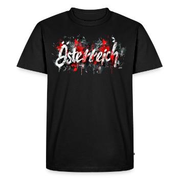Autriche / Lettrage avec des touches de couleur - T-shirt Premium bio Homme - noir - Devant - Nico (187cm)