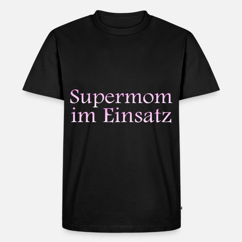 Supermom im Einsatz - Männer Premium Bio T-Shirt - Schwarz
