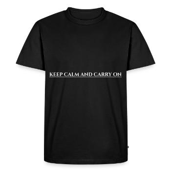 Restez calme et continuez - T-shirt Premium bio Homme - noir - Devant - Nico (187cm)