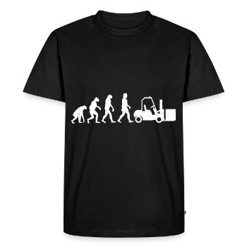 Forklift Driver Evolution Driver Warehouse Worker - Men's Premium Organic T-Shirt - black - Front - Nico (187cm)