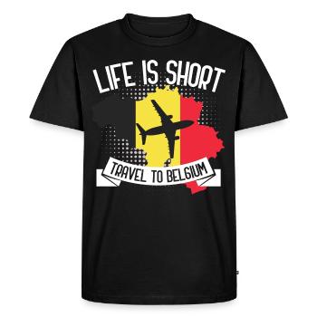 Pays de Belgique - T-shirt Premium bio Homme - noir - Devant - Nico (187cm)