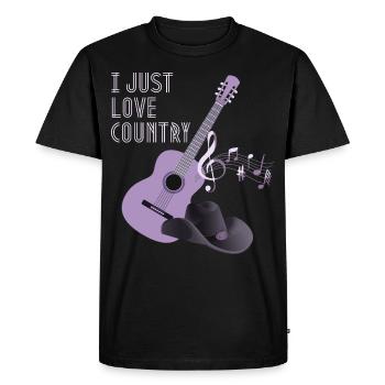 Country Music Rengaine, Country Guitare - T-shirt Premium bio Homme - noir - Devant - Nico (187cm)