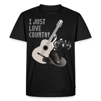 Country Music Rengaine, Country Guitare - T-shirt Premium bio Homme - noir - Devant - Nico (187cm)