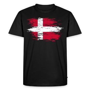 Drapeau du Danemark utilisé - T-shirt Premium bio Homme - noir - Devant - Nico (187cm)