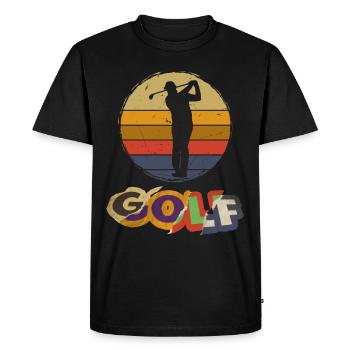 Golf, Golf, Golfeur, Sport, Hobby, Vintage - T-shirt Premium bio Homme - noir - Devant - Nico (187cm)