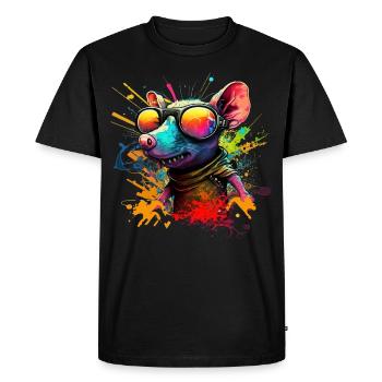 Cool City Rat - Men's Premium Organic T-Shirt - black - Front - Nico (187cm)