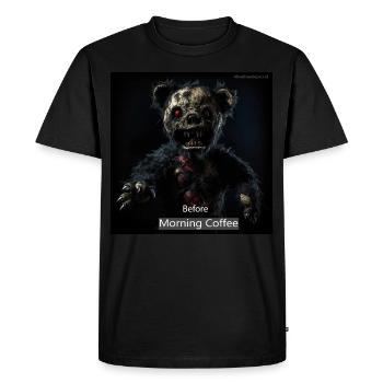 Avant le café du matin - Zombie - T-shirt Premium bio Homme - noir - Devant - Nico (187cm)