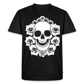 Horreur Crâne Crâne Art Crâne Gothique Heavy Metal - T-shirt Premium bio Homme - noir - Devant - Nico (187cm)