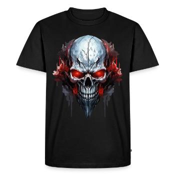 Skull Skull Skeleton Motorcycle Biker Gang - Men's Premium Organic T-Shirt - black - Front - Nico (187cm)