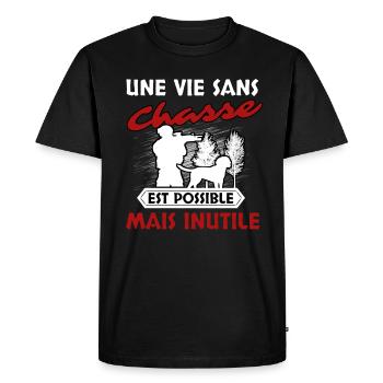 Chasse - T-shirt Premium bio Homme - noir - Devant - Nico (187cm)