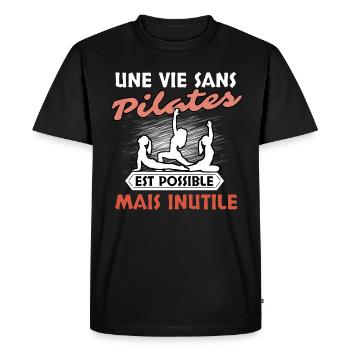 Pilates - T-shirt Premium bio Homme - noir - Devant - Nico (187cm)