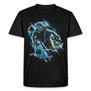 23F 0308 bk - Men's Premium Organic T-Shirt - black - Front - Nico (187cm)