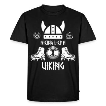 Randonner comme un Viking - T-shirt Premium bio Homme - noir - Devant - Nico (187cm)