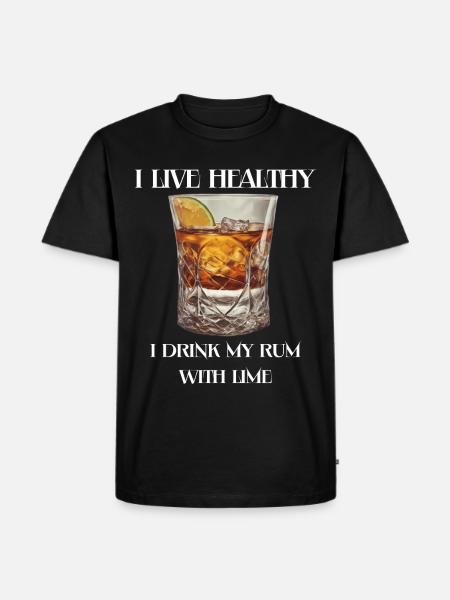 Healthy Rum - Men's Premium Organic T-Shirt - black