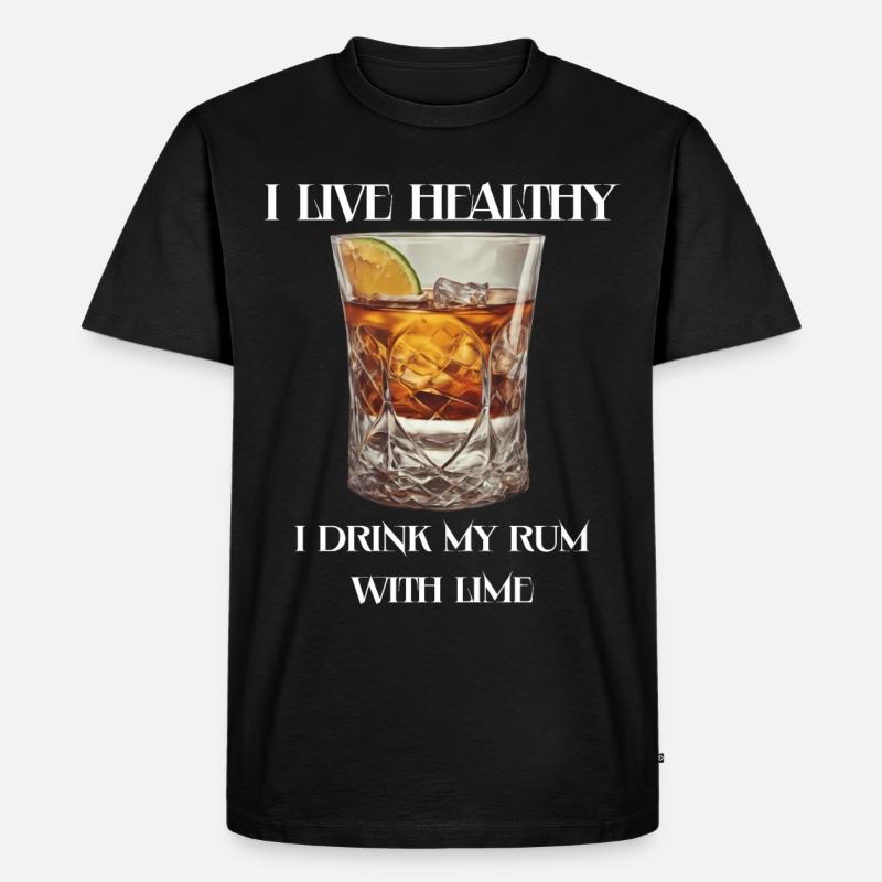 Healthy Rum - Männer Premium Bio T-Shirt - Schwarz