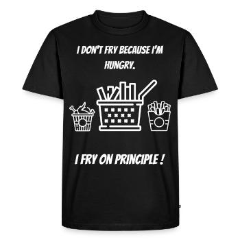 Je ne fais pas frire - T-shirt Premium bio Homme - noir - Devant - Nico (187cm)
