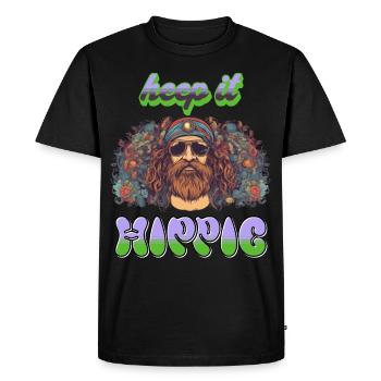keep it hippie - Männer Premium Bio T-Shirt - Schwarz - Vorne - Nico (187cm)