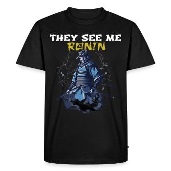 Ils me voient, Ronin - T-shirt Premium bio Homme - noir - Devant - Nico (187cm)