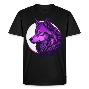 Neon Wolf - Men's Premium Organic T-Shirt - black - Front - Nico (187cm)