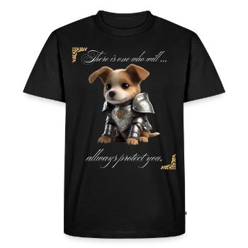 There is one who will always protect you - Men's Premium Organic T-Shirt - black - Front - Nico (187cm)