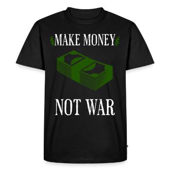 Make money not war - Men's Premium Organic T-Shirt - black - Front - Nico (187cm)
