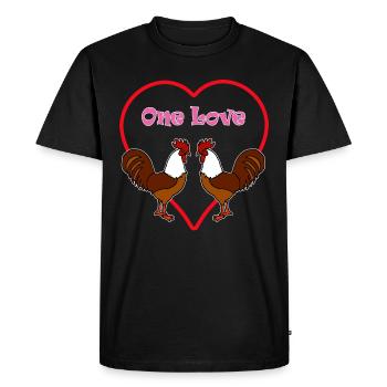 Coqs hommes un amour amour dans l’amour déclaration - T-shirt Premium bio Homme - noir - Devant - Nico (187cm)
