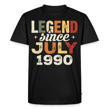 Cadeau d’anniversaire de juillet 1990 Anniversaire de juillet 1990 - T-shirt Premium bio Homme - noir - Devant - Nico (187cm)