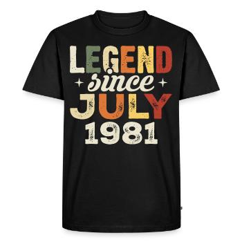 Cadeau d’anniversaire de juillet 1981 Anniversaire de juillet 1981 - T-shirt Premium bio Homme - noir - Devant - Nico (187cm)