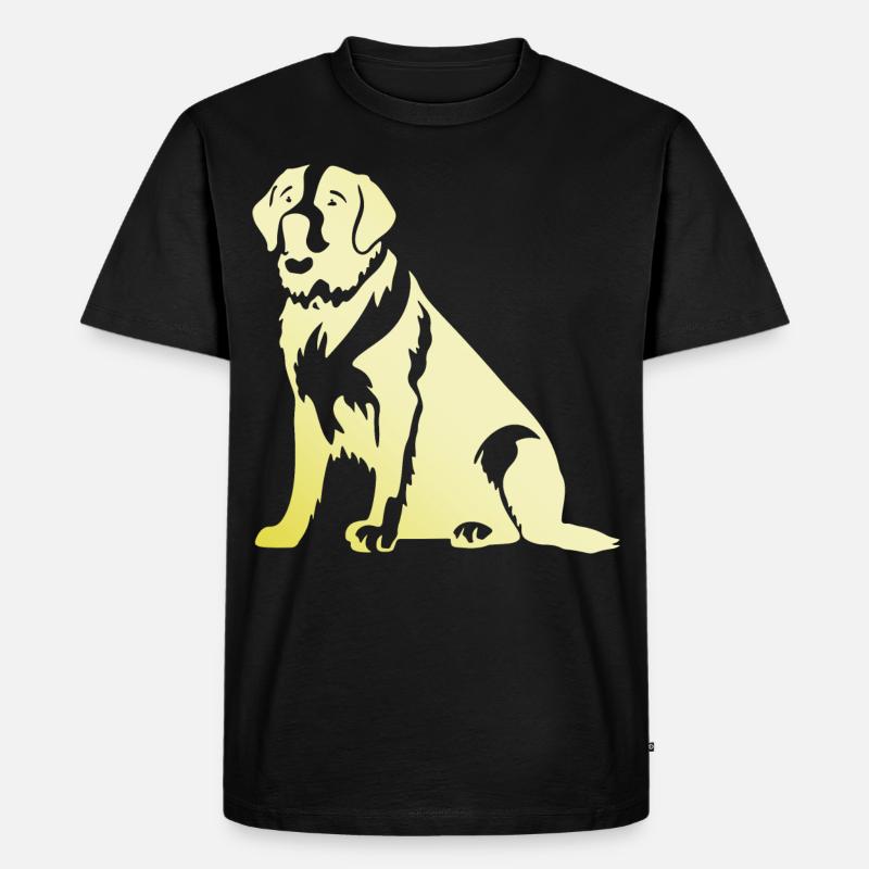 Saint Bernard Hund Silhouette - Männer Premium Bio T-Shirt - Schwarz