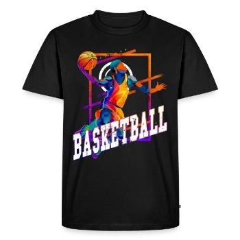 Basket-ball basketteur basketteur Fan Vintage Rétro - T-shirt Premium bio Homme - noir - Devant - Nico (187cm)